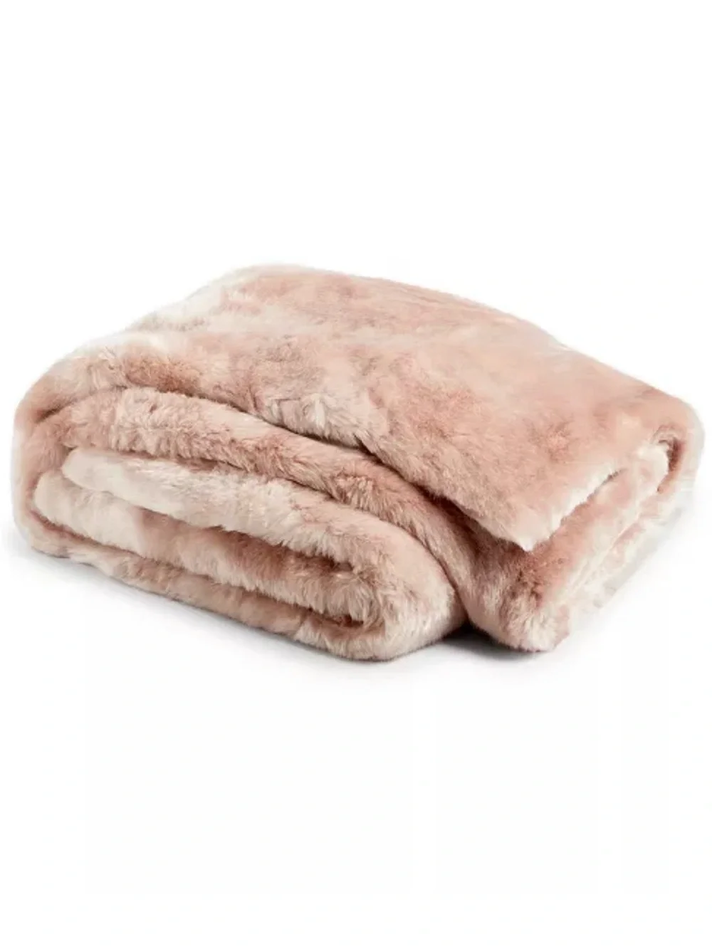 Dusty pink faux fur throw blanket 50x60
